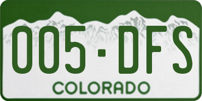 CO license plate 005DFS
