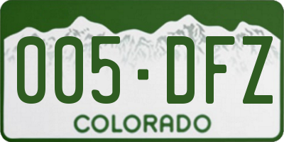 CO license plate 005DFZ