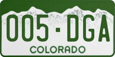 CO license plate 005DGA