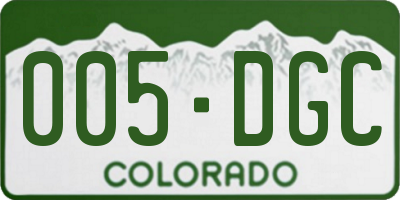 CO license plate 005DGC