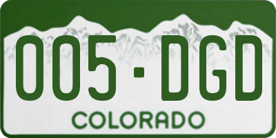 CO license plate 005DGD