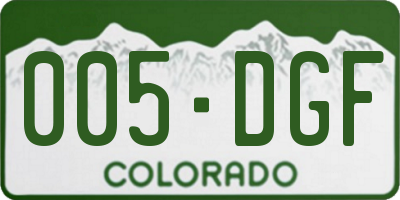 CO license plate 005DGF