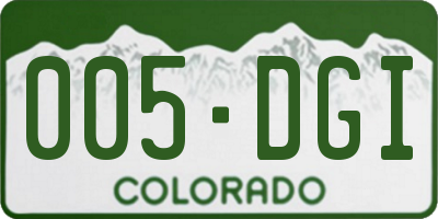 CO license plate 005DGI