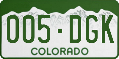 CO license plate 005DGK