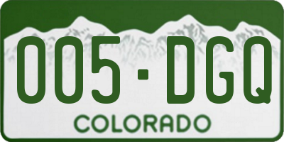 CO license plate 005DGQ