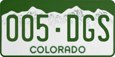 CO license plate 005DGS
