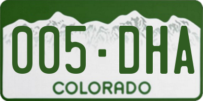 CO license plate 005DHA