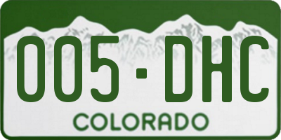 CO license plate 005DHC