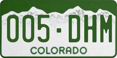 CO license plate 005DHM