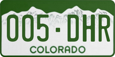 CO license plate 005DHR