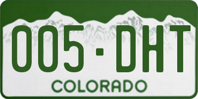 CO license plate 005DHT