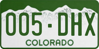 CO license plate 005DHX