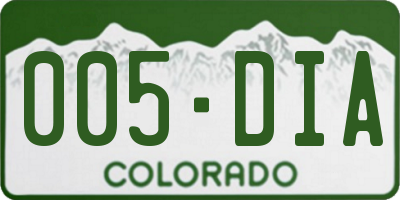 CO license plate 005DIA