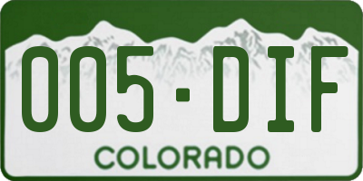 CO license plate 005DIF