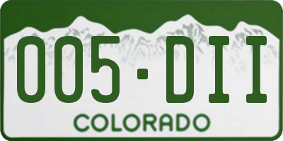 CO license plate 005DII