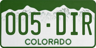 CO license plate 005DIR