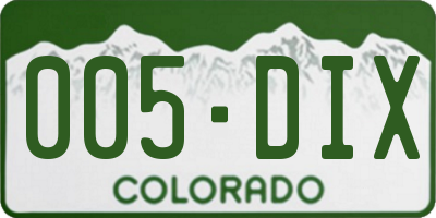 CO license plate 005DIX