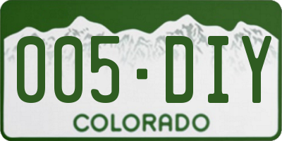 CO license plate 005DIY