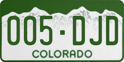 CO license plate 005DJD
