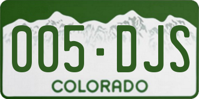 CO license plate 005DJS
