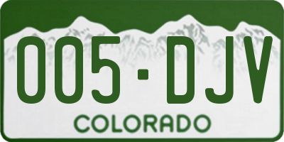 CO license plate 005DJV