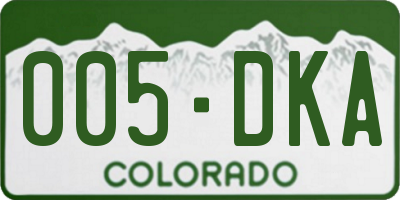 CO license plate 005DKA