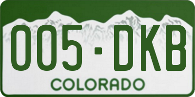 CO license plate 005DKB