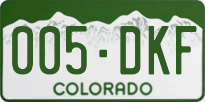 CO license plate 005DKF