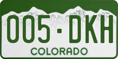 CO license plate 005DKH