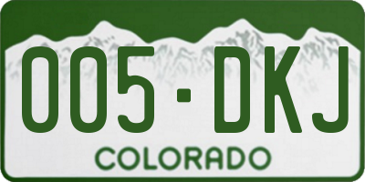 CO license plate 005DKJ