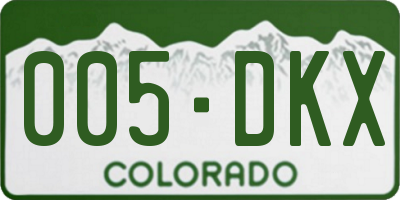 CO license plate 005DKX