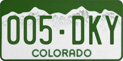 CO license plate 005DKY