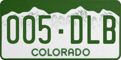 CO license plate 005DLB