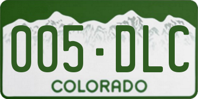 CO license plate 005DLC
