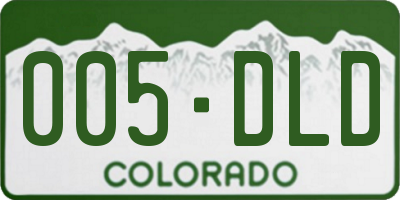 CO license plate 005DLD