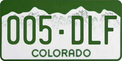 CO license plate 005DLF