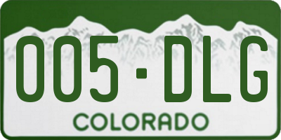 CO license plate 005DLG