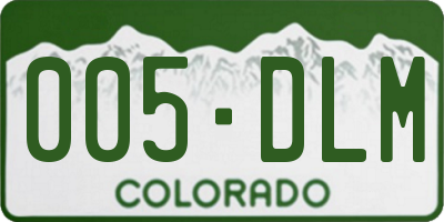 CO license plate 005DLM