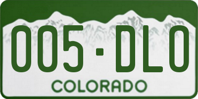CO license plate 005DLO