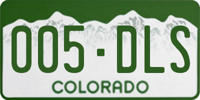 CO license plate 005DLS