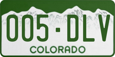 CO license plate 005DLV