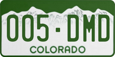 CO license plate 005DMD