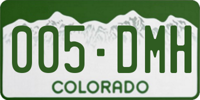 CO license plate 005DMH