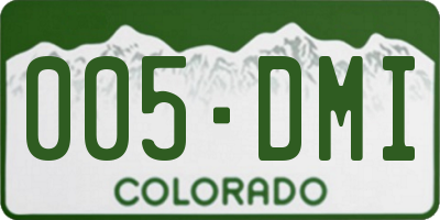 CO license plate 005DMI