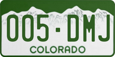 CO license plate 005DMJ