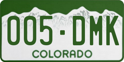 CO license plate 005DMK