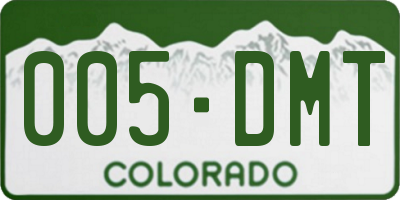 CO license plate 005DMT