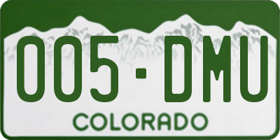 CO license plate 005DMU