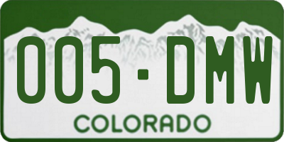 CO license plate 005DMW