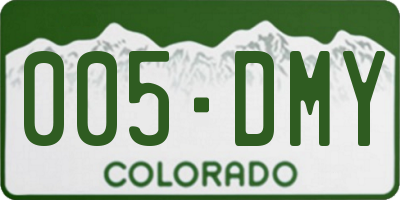 CO license plate 005DMY